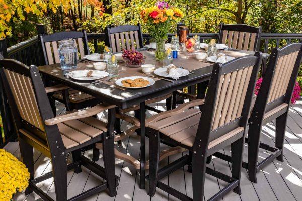 7-Piece Mission Rectangle Dining Table Counter Height Set