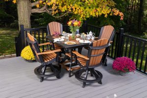 5-Piece Adirondack Swivel Square Table Set, Counter Height