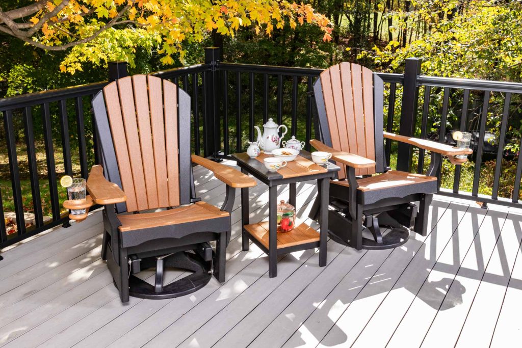 3-Piece Adirondack Swivel Curve Seat Glider Set