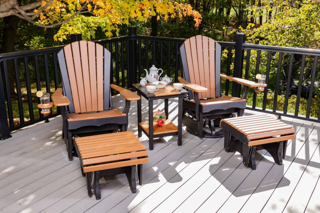 5-Piece Adirondack Swivel Curve Seat Glider Set