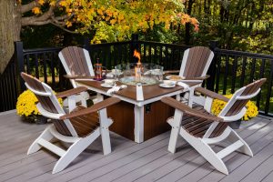 5-Piece Adirondack Lawn Chair Fire Pit Table Set, Luxury