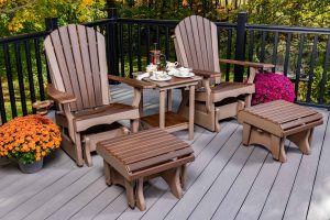 5-Piece Adirondack Curve Seat Outdoor Poly Glider Set