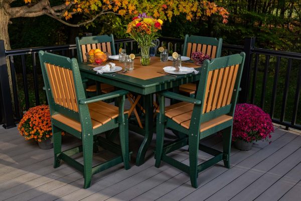 5-Piece Mission Square Table Set, Dining Height