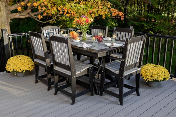 7-Piece Outdoor Dining Set, Rectangle Table, Mission Chairs, Counter Height