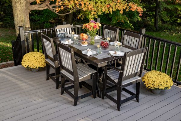 7-Piece Outdoor Dining Set, Rectangle Table, Mission Chairs, Counter Height