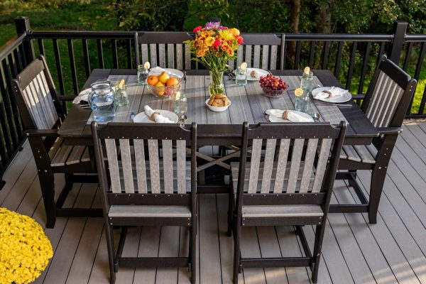 7-Piece Outdoor Dining Set, Rectangle Table, Mission Chairs, Counter Height